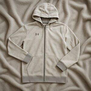 Under armour women’s size medium tall zip hoodie in light grey